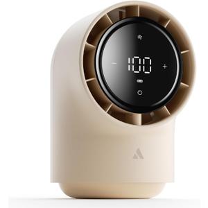 Aecooly Touch Control Desk Chic 01 Lite Fan, 100 Speeds Quiet Digital Display Small Table Fan, 4000mAh Battery Powered Desktop Fan for Bedroom, Bedside, Office, Travel -Beige