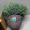 Outdoor Fake Hanging Fern Artificial Hanging Ferns 2 Pack, Large Faux Boston Fern Bushes, UV Resistant Outdoor Hanging Plants for Front Porch, Patio & Indoor Decor