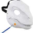 Dino Mask Dinosaur Moving Jaw Masks Animal Head Mask Halloween Costume Party Cosplay Gifts For Girls & Boys (White)