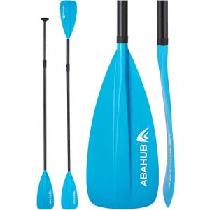 Abahub SUP Paddle - 3 Piece Adjustable Paddles - Lightweight Stand-up Paddle Oars for Paddleboard, Adjustable Aluminum Alloy Shaft 68" - 84", Black/Blue/Green/Orange/Red/Yellow Plastic Nylon Blade