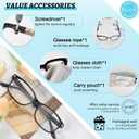 MARE AZZURO Lightweight Reading Glasses Women Retro Rectangle Readers 1.0 1.25 1.5 1.75 2.0 2.25 2.5 2.75 3.0 3.5 4.0 5.0 6.0 (Black)