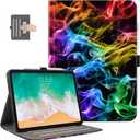 Vimorco for iPad Air 4th/5th 10.9 Case, for iPad Air 6th 11 M2, for iPad Pro 11 inch 4th/3rd/2nd/1st Generation, Pencil Holder & Hand Strap & Pocket, Multiple Stand Protector Cover, Abstract Smoke