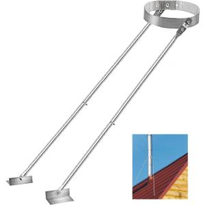 Diameter Stove Pipe Stainless Steel Roof Bracket Support Kit Adjustable Extended Roof Brace 6"-14" Diameter Stove Pipe