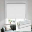 MiLin No Tools No Drill Cordless Roller Shades 100% Blackout Roller Windows Shades Thermal Insulated Reduce Noise Privacy Window Roller Blinds for Home and Office - White Custom Size