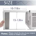 Flamorrow Window Air Conditioner Side Panels with Frame, Fits 12,000 BTU Window Air Conditioners, AC Accordion Filler Kit and Air Conditioner Curtain Replacement for Window AC Units