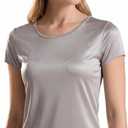 Silk Tops for Women 100% Mulberry Silk T Shirt Short Sleeve Tee Blouse Summer Breathable Tshirt | Undershirt | Large