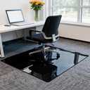 Elasticity Black Clear Chair Mat 46" x 46" - Transparent Protective Floor Mat for Hardwood & Tile Floors, Home & Office Rectangle Hard Floor Protection Mat