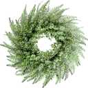 26'' Eucalyptus and Boston Ferns Wreath for Front Door - Artificial Eucalyptus Leaves Greenery Outdoor Wreath for Wedding Farmhouse Porch Wall Room Home Decor (Gray-Green)