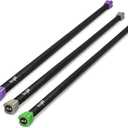 Yes4All Total Body Workout Weighted Bar, Resistance Band Bar, Racks for Strength Training, Exercise Bar for Yoga in Home and Gym - Single/Combo (I. Set 10 + 15 + 20lbs)