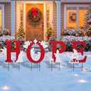 Bshine Christmas Yard Sign Decoration Stakes, Metal Garden Hope Christmas Outdoor Decorations, Walkway Patio Yard Lawn Outdoor Holiday Party Decor