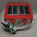 BELLA 4 Slice Toaster with Auto Shut Off - Extra Wide Slots & Removable Crumb Tray and Cancel, Defrost & Reheat Function - Toast Bread & Bagel, Stainless Steel and Red 