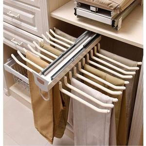 tonchean Pull Out Pants Rack Pants Hanger Bar 22 Arms Steel Pull Out Trousers Rack for Closet Clothes Organizers for Space Saving and Storage 18(L) x 23.4(W) x 5.7(H) inch