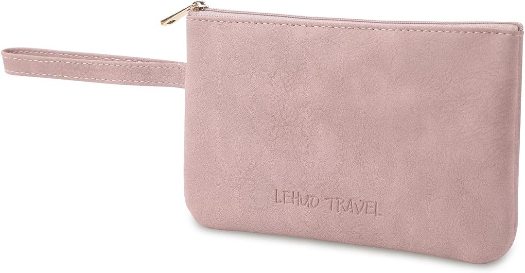 RIGHT AWAY Makeup Bag Travel Cosmetic Bag,Portable Make up Organizer With Handle,Small purse pouches Cell Phone Purse with Compartments for Women GirlsPink