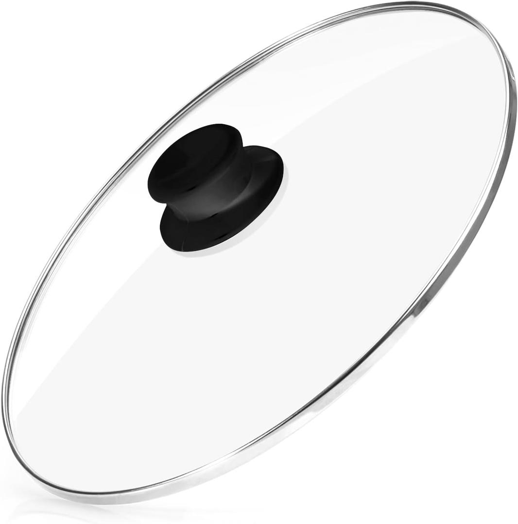 Oval Glass Lid for 7-Quart Black Replacement for Rival SCV700SS, SCV-700SS, SCV700-B, SCCPVP700-S