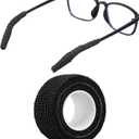 Glasses Ear Cushion Bandage, Anti-Slip Eyeglass Temple Tips Breathable Self-Adhesive Eyewear Arm Pads Soft Knitting Cotton Glasses Ear Cushion Eyeglasses Temple Tips Sleeve Comfortable Elastic Black