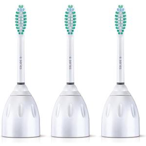 Philips Sonicare Genuine E-Series Replacement Toothbrush Heads, 3 Brush Heads, White, HX7023/64 (3 count (Pack of 1))