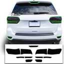BOGAR TECH DESIGNS Tinted Taillight Third Brake Rear Bumper Reflector Light Overlay Tint Compatible with Jeep Grand Cherokee 2014-2021, Dark (FULL REAR KIT)