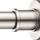 BRIOFOX Industrial Shower Curtain Rod - Spring Tension Shower Rod 43-72 Inch Tension Curtain Rod for Window or Bathroom, Satin Nickel