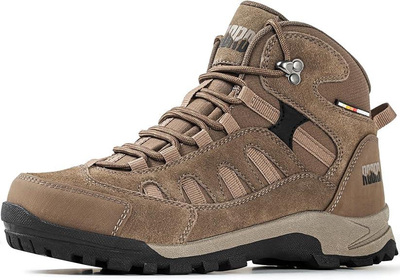 R CORD Womens Hiking Boots Waterproof Lightweight Hiking Boots Women Ankle Support Hiking Shoes Backpacking Boots Breathable Non-slip Hiking Boot for Outdoors, Brown Line US 6.5