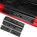 smnuxwm 4PCS Car Door Sill Protector for Jeep Wrangler JL JLU 2018-2025 &Gladiator JT 2020-2025,Stainless Steel Material Door Sill Guards for Wrangler Accessories,4 Door（Carbon Fiber