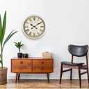 Bernhard Products Large Decorative Wall Clock 20 Inch Silent Non Ticking Battery Operated Quartz Vintage Stylish with Rustic White Rim for Home Living/Dining Room Kitchen & Over Fireplace