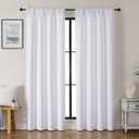 Gwine Pura White Curtains 84 inches Long, Light Filtering Thermal Insulated Noise Reducing Window Curtain Panels for Bedroom, Elegant Solid Soft Drapes for Living Room, Each 40Wx84L, 2 Panels