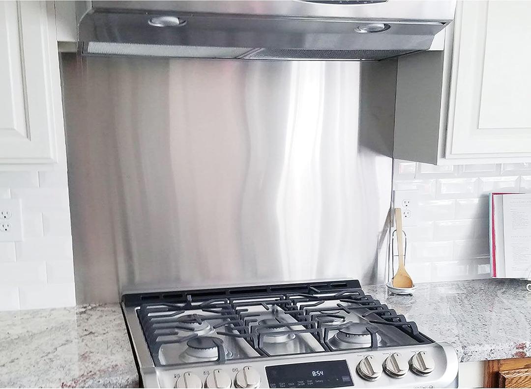 24" By 30" Stainless Steel Stove Backsplash Splatter Guard SP3604 Range Hood Backsplash Wall Shield Metal Panel, Ultra Flat Easy Clean And Install 24" By 30" Stainless Steel Stove Backsplash Splatter Guard SP3604 Range Hood Backsplash Wall Shield Metal Panel, Ultra Flat Easy Clean And Install