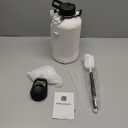 Insulated Water Bottle | Thickened Stainless Steel Vacuum Metal | Portable Sports Half Gallon Large Water Jug for Gym and Hiking with Straw, Carrier Bag, Handle Strap | BPA-Free 64 oz (White)