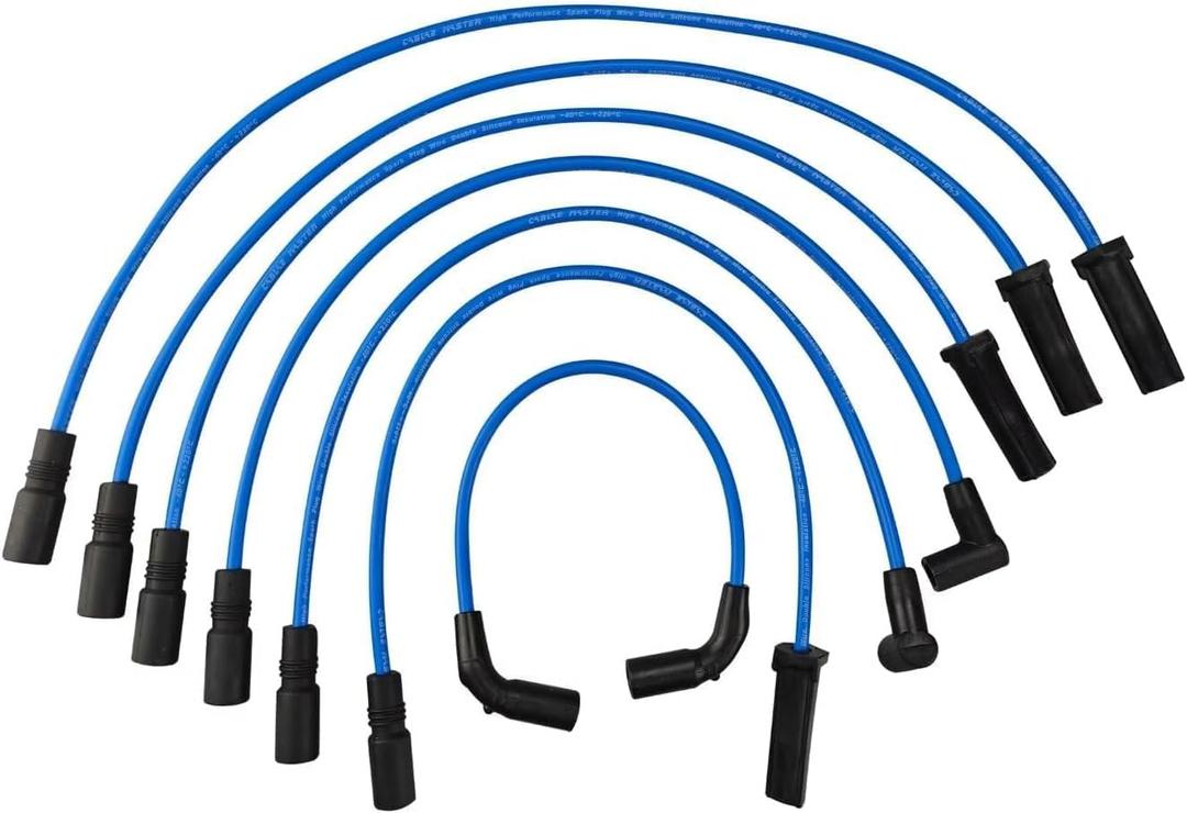 High Performance Spark Plug Wires Compatible with C1500 1999-2001 Silverado 1500 1999-2006 Silverado 1500 Classic 2007 Sierra 1500 1999-2006 Sierra 1500 Classic 2007 4.3L V6 Blue