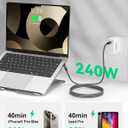 XAOSUN USB C Cable - 4.9ft, 240W 90 Degree, 4K 20Gbps Data, 3.2 Cable, Fast Charging for iPhone, Samsung S23, MacBook, iPad Pro/Air, Pixel