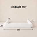 Round Bed – Washable Zip Cover - Upholstered Linen Premium Soft Foam - Modular Minimalist Modern - Half Circle Moon - Sold Sold Separately (White Linen Premium, King Base)