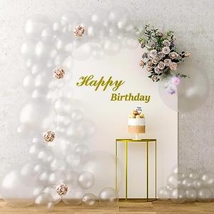 RUBFAC 116pcs Clear Balloons Different Sizes Pack of 36 18 12 10 5 Inch for Garland Arch Extra Large Balloons for Birthday Graduation Wedding Party Decoration