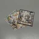 FLONZ Scrapbook Paper (24 sheets 6"x6") Golden Botanical Ornaments ~ Festive floral elements and decorations in beige gold palette, painted in soft watercolor with elegant Christmas compositions