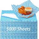 Sieral 5000 Sheets Sandwich Wrap Sheet 12 x 12 Inch Wax Paper Bulk Fast Food Basket Liners Disposable Parchment Paper Grease Resistant for Party Restaurant Wrapping (Blue)