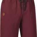 QPNGRP Men's Stretch Waist Casual Shorts with 5 Pockets Include 1 Zipper Pocket (Red, L)
