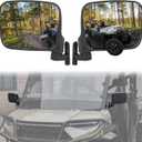 SAUTVS Adjustable Rearview Side Mirrors for Polaris Ranger XP 1000/ Ranger 1000/ Crew 2018-2025, Folding Clear Rear View Side Mirrors Accessories(2PCS)