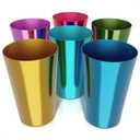 6 Pcs Aluminum Tumblers 15 oz - Lightweight, Durable, and Reusable Metal Cups | Vibrant Festive Colors for Hot and Cold Beverages | Sturdy Anodized Design for Parties and Outdoor Use | Hand Wash Only