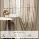 LAMIT Taupe Linen Curtains 90 Inch for Living Room, Back Tab and Rod Pocket Linen Textured Farmhouse Curtains Light Filtering Drapes for Bedroom/Dining Room, Set of 2, 52 x 90 Inch