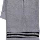 The Tour Towel | Large Golf Caddy Towel Terry Cloth, Absorbent 19" x 44", Center Cut, Perfect Hang Golf Cart Accessory and Golf Bag, Multiple Colors (Grey W/Black Stripes)