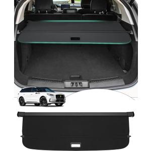 Powerty Cargo Cover for 2020-2023 2024 Lincoln Aviator 3.0L SUV(Just for 7-Seater) Accessories Trunk Cover Retractable Trunk Shielding Shade Cargo Luggage Cover Black