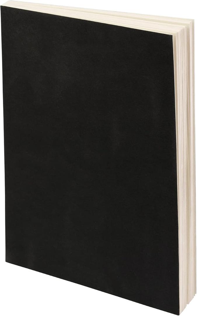 LayFlat Sketchbook - 8.27 x 11 Inches - Black Blank Note Book, 64 Sheets, Thick 100gsm Paper, for Drawing, Sketching, and journaling (Large)