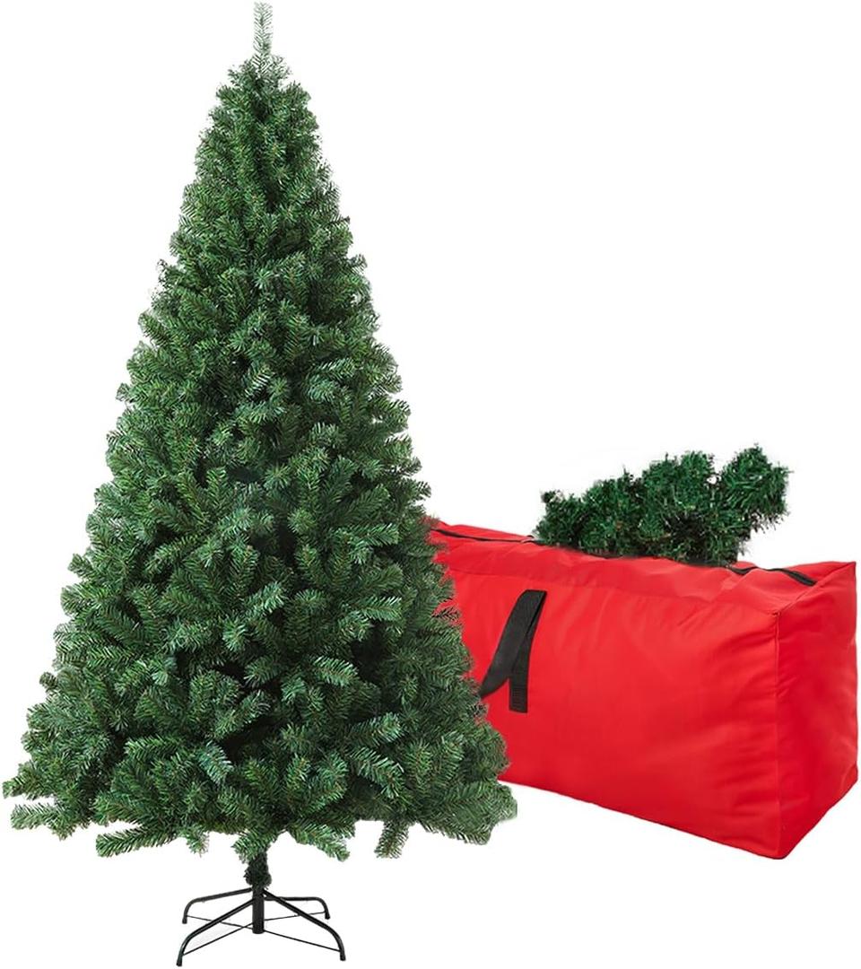 4ft Artificial Christmas Tree, Arbol de Navidad with 450 Branch Tips, Premium North Valley Spruce with Fold-Able Base Stand, Xmas Tree for Home, Office, Shop Decoration