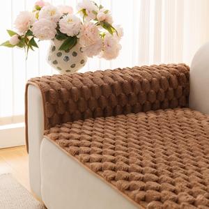 Couch Cover for Dogs Washable, Waterproof Couch Covers for 3 Cushion Couch Sofa Pet Friendly, Soft and Anti Slip (Coffee, 1pc/28"x 28"/Armrest or Backrest Cover)