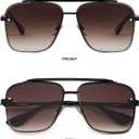 Gtand Fashion Trendy Square Aviator Gradient Sunglasses For Women Men Vintage Metal Sun Glasses