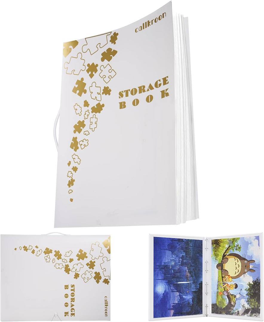 Callroon Puzzle Storage Folder Extra Large Interior: 31.5x22.8 inches, 20 Pockets, 1000 Pieces, Metal Binder; Puzzle Organizer, Artwork Lover Collectible Gift