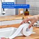 White Caulk Tape Self Adhesive Waterproof 1.97" x26.25Ft, Bathroom Peel & Stick Caulking Tape for Floor Tile Corner Trim & Shower, Toilet Bathtub Caulking Sealant Strip for Kitchen, Countertop, Sink
