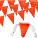 315FT Safety Warning Pennant Banner Flags Multipurpose 105FT OSHA High Visibility Colored Triangle Flags for Outside, Fence, Party, Roadwork, and Hazard Areas(Orange 135Pcs ,315FT)