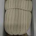 REECHO Beanie Wig Hair Extensions, Warm Knitted Beanie Hat with Hair 12" Beach Wavy Hair Extension Synthetic Hairpiece for Women - Beige Beanie, Light Brown with Highlights Hair