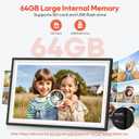 BIGASUO Digital Picture Frame Frameo 15.6" WiFi Electronic Photo Frames Large with 64GB Memory 1920x1080 IPS FHD Touch Screen Share Moments Instantly Anywhere Photo Gifts for Parents and Grandparents