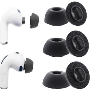 Klowcok Replacement Ear Tips for AirPods Pro 3 (3rd Generation 2025), Memory Foam Earbuds Tips, Fit in The Charging Case, 3 Pairs Black (Assorted-S/M/L)